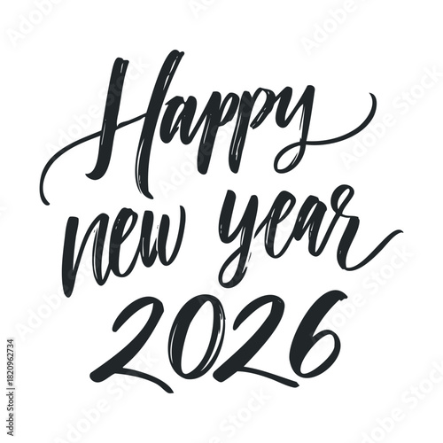 Script calligraphy saying "Happy New Year 2026."