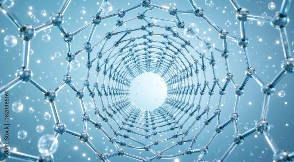 Fototapeta premium Nano Lattice Corridor with Protein Nodes