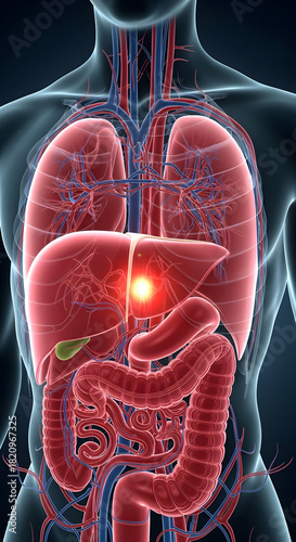 Human Anatomy Showing Organs and Internal System Illustration