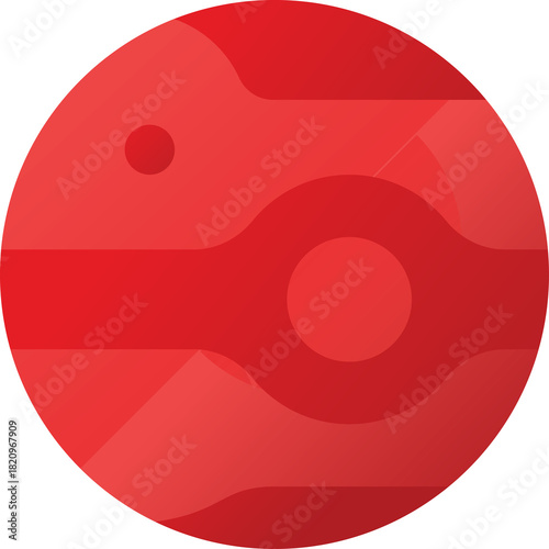 Abstract Circular Design With Red Hues And Geometric Shapes Transmitting A Sense Of Modernity And Digital Art Concepts