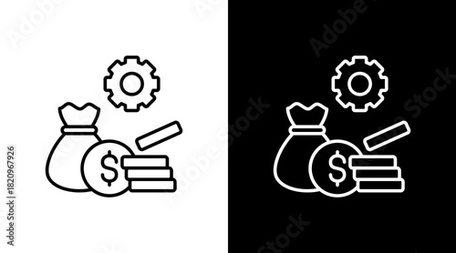 Wealth Management White Icon Set Design
