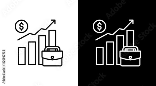 Investment White Icon Set Design