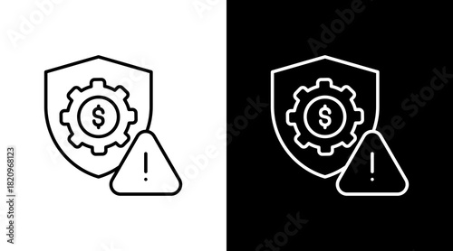 Risk Mitigation White Icon Set Design