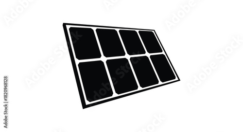 Solar panel energy source isolated on white background silhouette