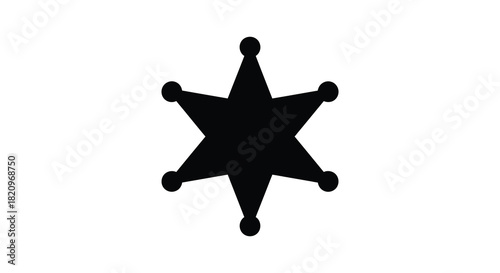 Sheriff badge silhouette on white background depicting law and order silhouette