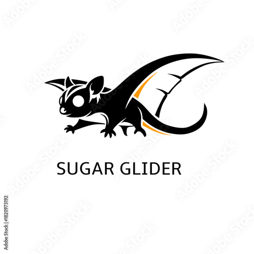 sugar glider minimalist simple logo icon vector for a company or brand icon