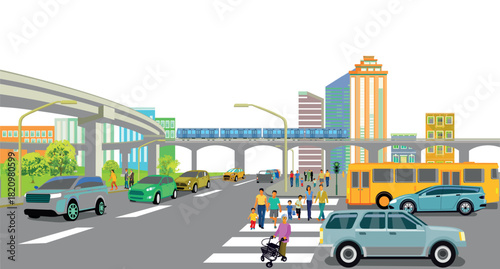 Strasse-Metro-Stadt- 