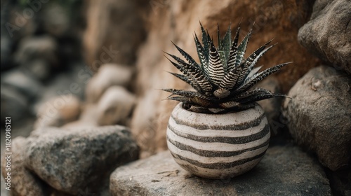 Decorative pot with succulent