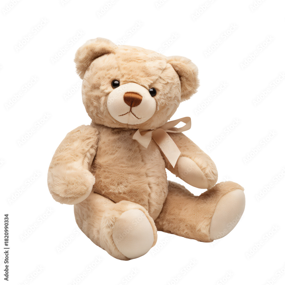 Fototapeta premium 1. Soft Plush Teddy Bear | Light Brown Stuffed Animal on White Background