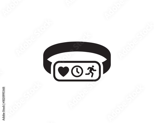 Fitness band tracking icon vector design illustration.