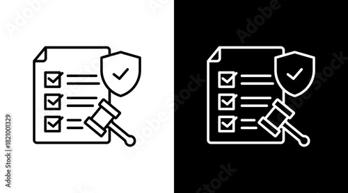 Regulatory Compliance White Icon Set Design