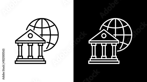 International Bank White Icon Set Design