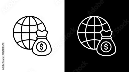 International Capital White Icon Set Design