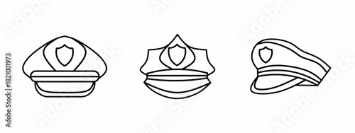 Police hat icon line illustration. Design elements for icons, logos, and graphic projects.