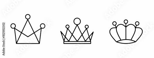Crown icon line illustration. Design elements for icons, logos, and graphic projects.