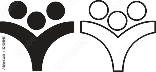 Eco friendly sustainability icon set flat and outline styles. Organic leaf and person abstract symbols. Ideal for nature protection concepts, green energy themes, environmental collection and ecology.