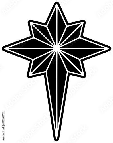 christmas illustration star silhouette bethlehem logo holiday icon birth outline night jesus sky christian light celebration bible december manger shape and vector graphic background