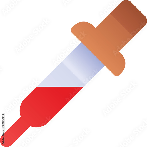 Glass Dropper With Red Liquid On Transparent Background For Laboratory Or Medical Use Representing Scientific Research And Fluid Measurement