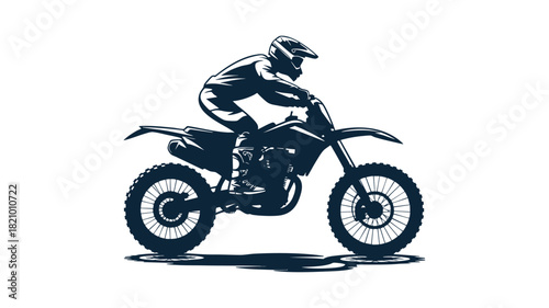Motocross rider action silhouette