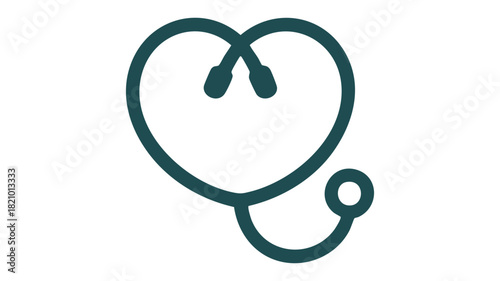 Heart stethoscope healthcare icon