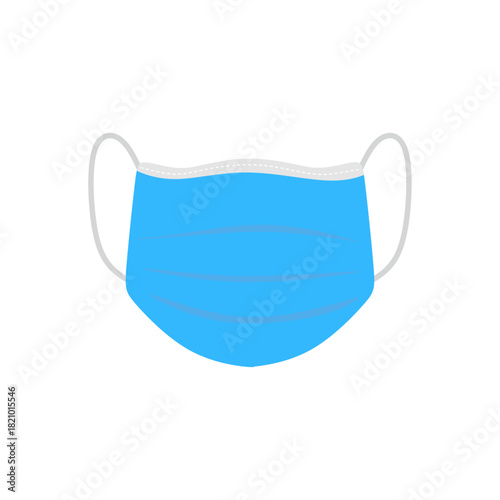 Flat Illustration of Medical Face Mask for Virus Prevention