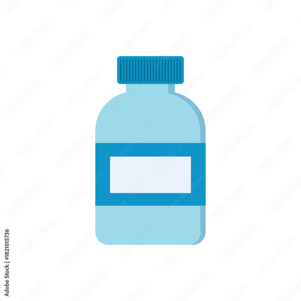 Fototapeta premium Flat Illustration of Medicine Bottle with Blank Label