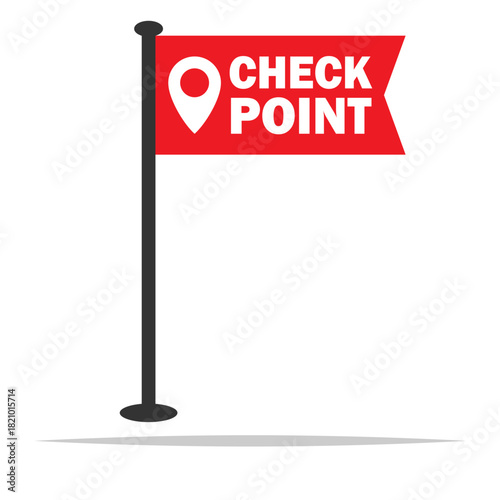 Check point flag vector isolated illustration
