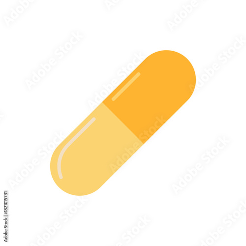 Flat Illustration of Medicine Capsule for Healthcare Design