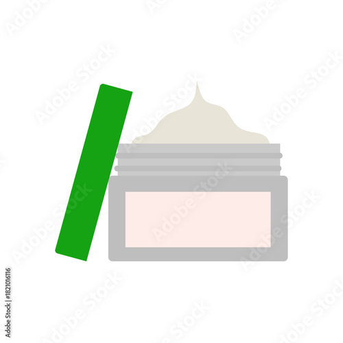 Flat Illustration of Clay Mask Jar for Spa Treatment
