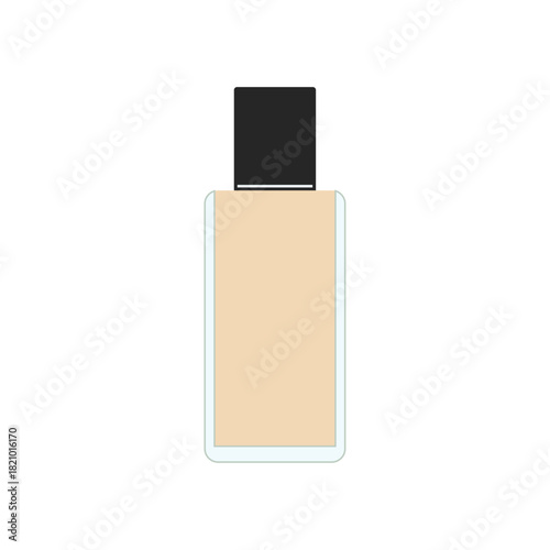 Flat Illustration of Liquid Foundation Bottle for Face