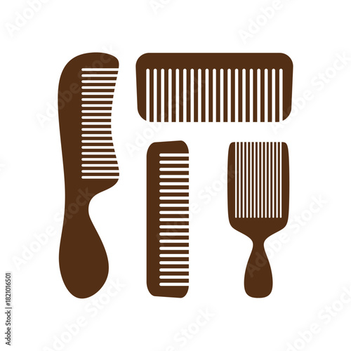 Flat Illustration of Hair Comb for Styling and Detangling