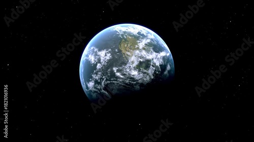 Washington State Map Zoom (USA) from Space to Earth with Nametag and Pin	