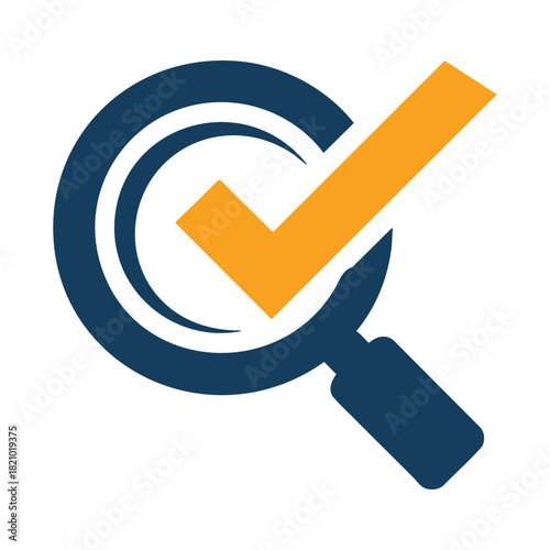 Magnifying glass checkmark icon