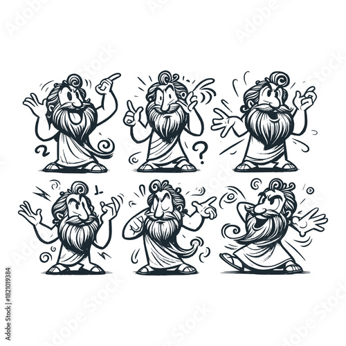 Children's line scribble of playful ancient roman senator