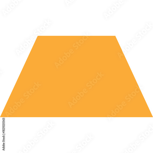 A Simple Orange Trapezoid Geometric Shape Isolated on a Transparent Background Vivid Color Graphic Design Element