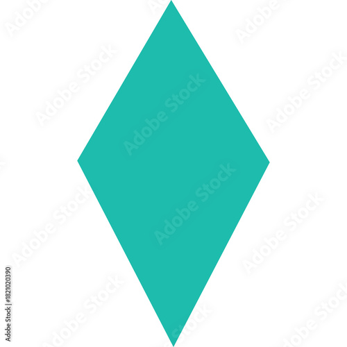 A Solid Teal Diamond Shape Centered on a White Transparent Background with Clean Edges and a Flat Design Aesthetic Perfect for Graphic Overlays and Design Elements