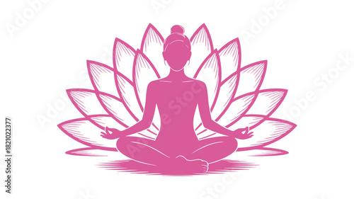 Lotus pose woman meditation art