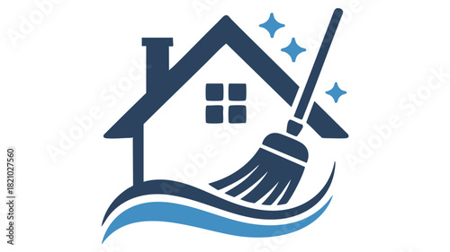 Home cleaning service company logo