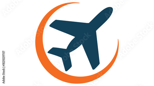 Airplane travel journey symbol