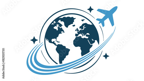 Global airplane travel icon design