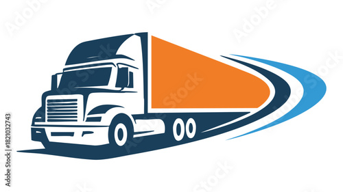 Delivery truck logistics graphic