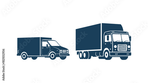 Delivery and logistics trucks icons