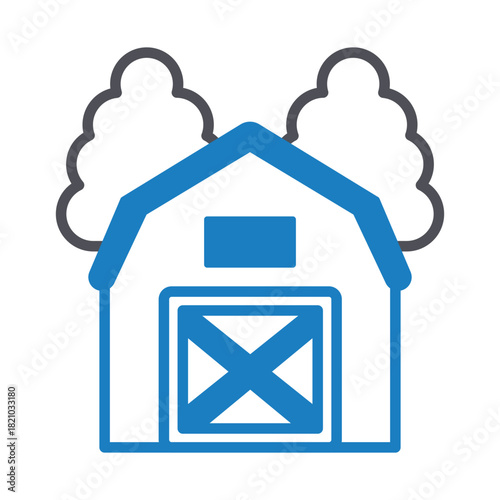 Barnhouse Vector icon which can easily modify or edit
