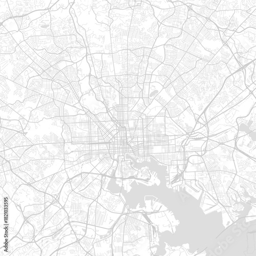 Baltimore City Map a clean white silhouette of a block is precisely placed on a dark ground its structure defined by fine linework and the subtle ghost of an underlying grid, emphasizing refined.