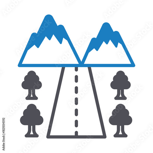 Hill Road Vector icon which can easily modify or edit