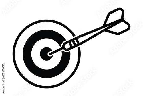 Dartboard with dart hitting the bullseye symbolizing success and accuracy