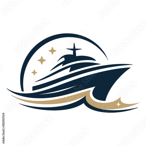 Luxury yacht logo symbol emblem