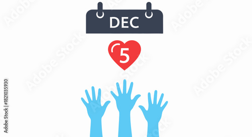 December fifth remembrance with hands reaching for loving kindness day awareness