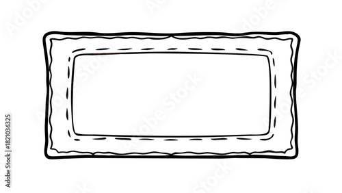 Simple sketch rectangle frame with irregular border