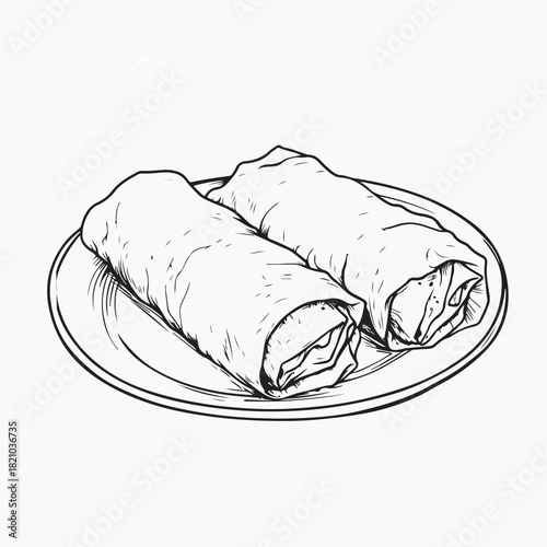 spring rolls on a plate